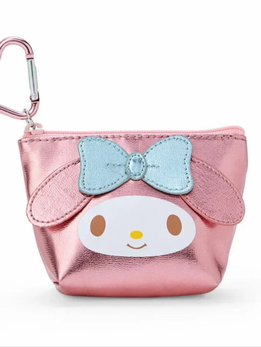 Sanrio My Melody Mini Zipper Coin Pouch - Metallic Pink
